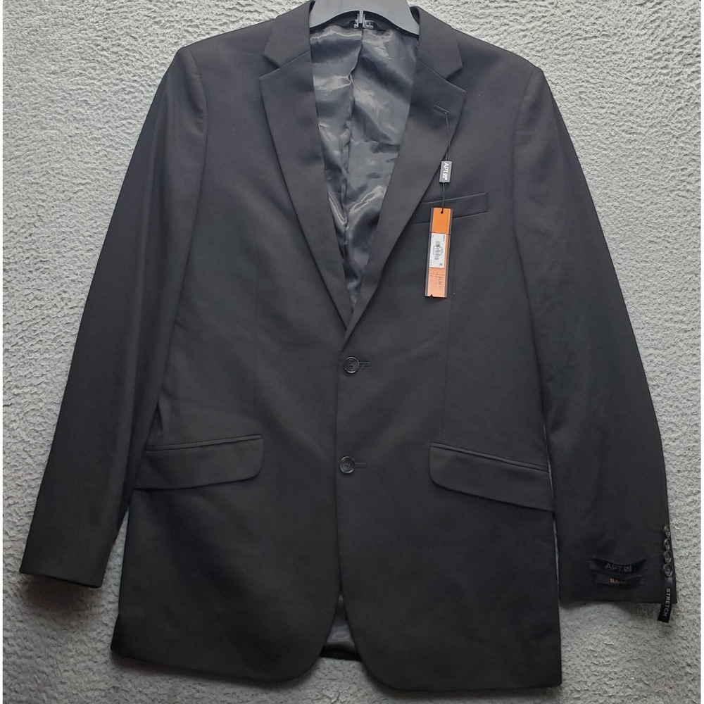 Kohl's Blazer‎ Jacket Mens 40L Black Formal Slim Fit Single-Breasted Notch Lapel